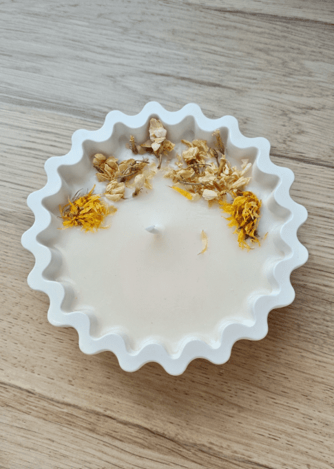 Bougie fleurs séchées 