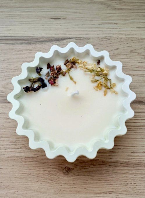 Bougie fleurs séchées