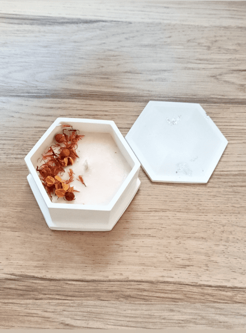 Bougie fleurs séchées 