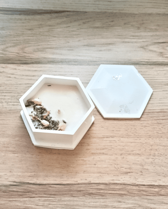 Bougie fleurs séchées 
