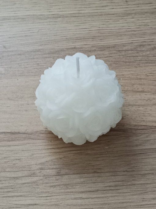 Bougie boule de rose