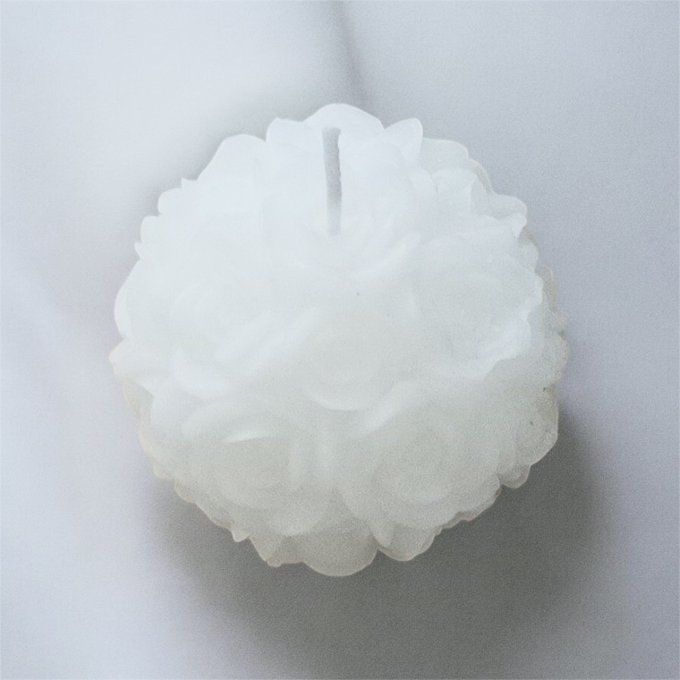 Bougie boule de rose